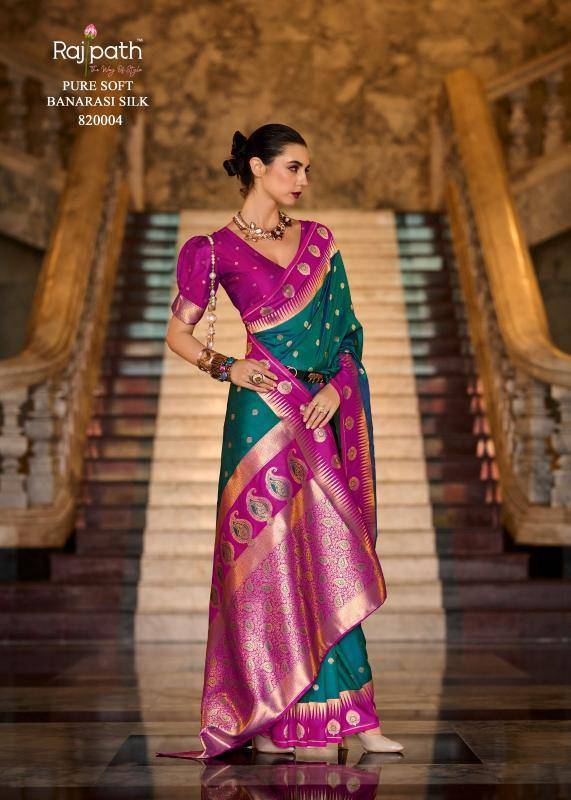 Cherry Silk By Rajpath 820001 To 820008 Series Indian Traditional Wear Collection Beautiful Stylish Fancy Colorful Party Wear & Occasional Wear Soft Silk Sarees At Wholesale Price