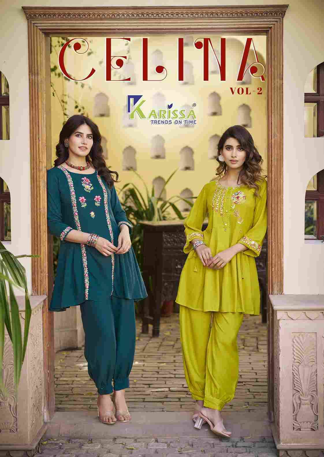 Celina Vol-2 By Karissa 2001 To 2006 Series Designer Stylish Fancy Colorful Beautiful Party Wear & Ethnic Wear Collection Rayon Slub Co-Ord At Wholesale Price