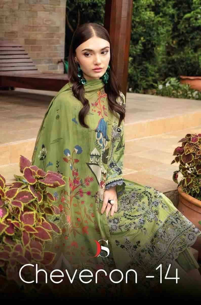 Cheveron Vol-14 By Deepsy Suits 1001 To 1008 Series Designer Pakistani Suits Beautiful Stylish Fancy Colorful Party Wear & Occasional Wear Pure Cotton Embroidered Dresses At Wholesale Price
