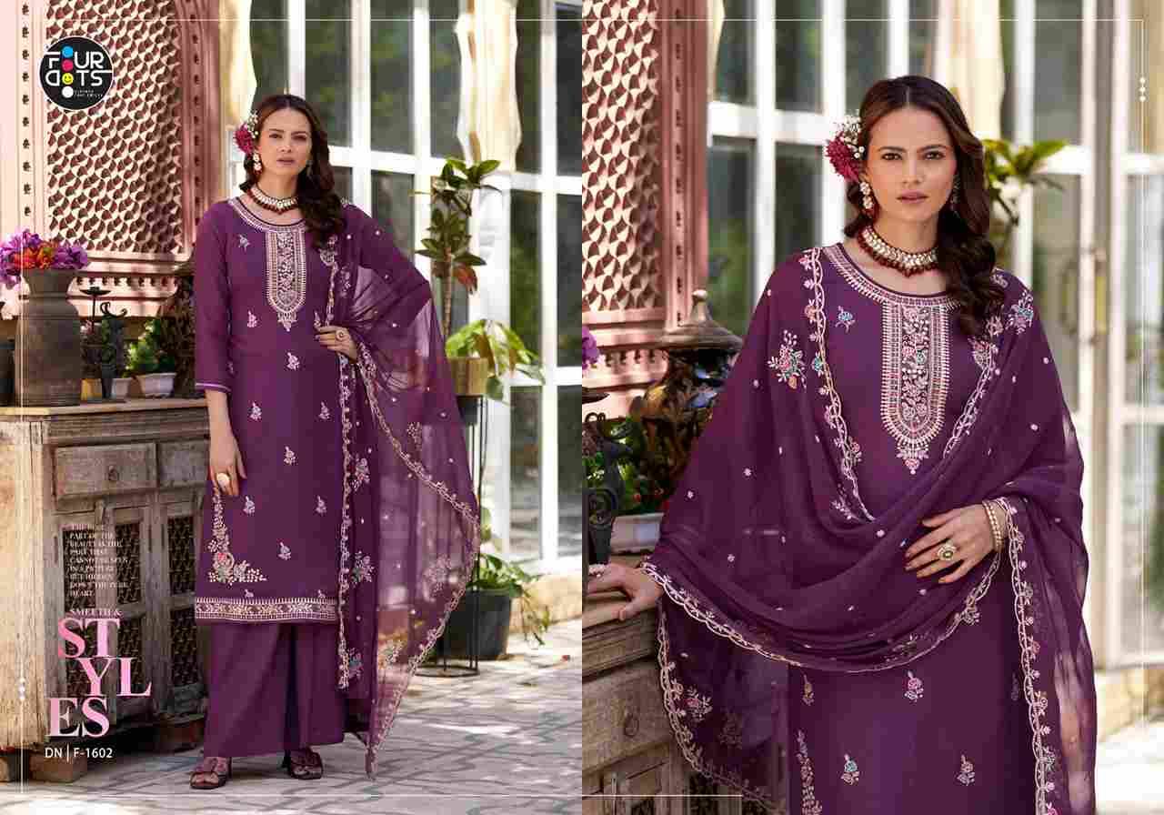 Deeva By Four Dots 1601 To 1604 Series Beautiful Stylish Festive Suits Fancy Colorful Casual Wear & Ethnic Wear & Ready To Wear Silk With Work Dresses At Wholesale Price