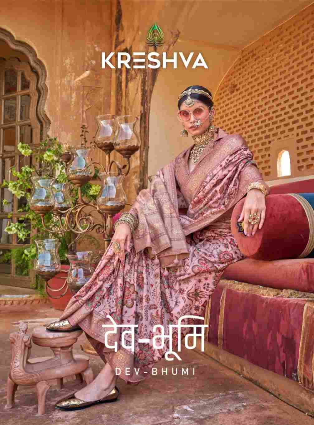 Dev-Bhumi By Kreshva 737 To 746 Series Indian Traditional Wear Collection Beautiful Stylish Fancy Colorful Party Wear & Occasional Wear Silk Sarees At Wholesale Price