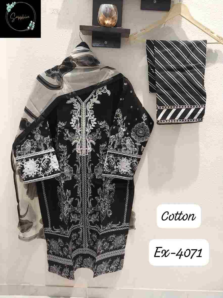 Ex-4071 By Sapphire 4071-A To 4071-B Series Beautiful Pakistani Suits Stylish Fancy Colorful Party Wear & Occasional Wear Pure Cotton Print Dresses At Wholesale Price