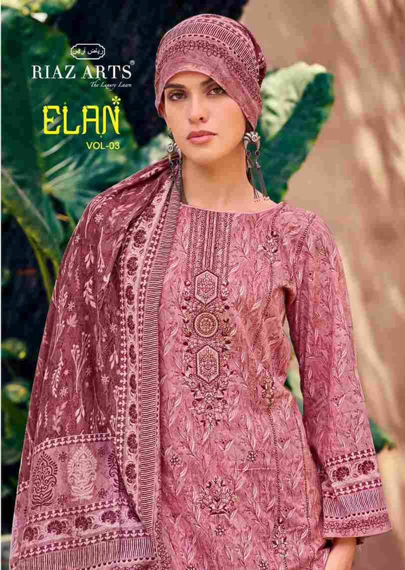 Elan Vol-3 By Riaz Arts 1001 To 1006 Series Beautiful Festive Suits Stylish Fancy Colorful Casual Wear & Ethnic Wear Pure Lawn Cotton Print Dresses At Wholesale Price