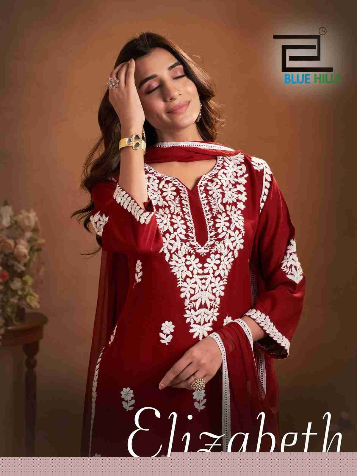 Elizabeth By Blue Hills 1001 To 1004 Series Beautiful Festive Suits Colorful Stylish Fancy Casual Wear & Ethnic Wear Rayon With Work Dresses At Wholesale Price