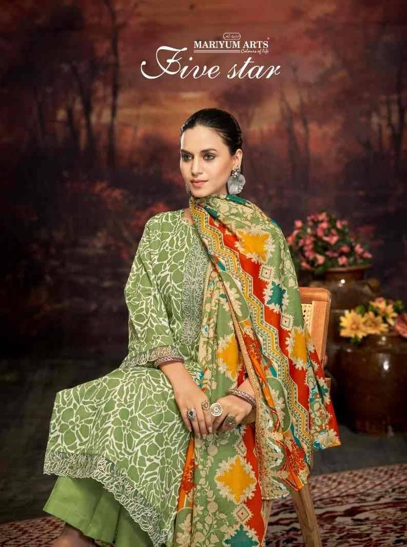 Five Star By Mariyum Arts 56001 To 56006 Series Beautiful Festive Suits Stylish Fancy Colorful Casual Wear & Ethnic Wear Soft Cotton Print Dresses At Wholesale Price