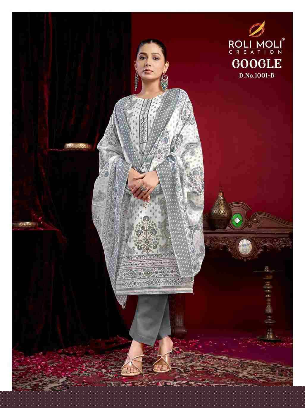 Google By Roli Moli 1001-A To 1001-D Series Beautiful Stylish Festive Suits Fancy Colorful Casual Wear & Ethnic Wear & Ready To Wear Semi Cambric Dresses At Wholesale Price