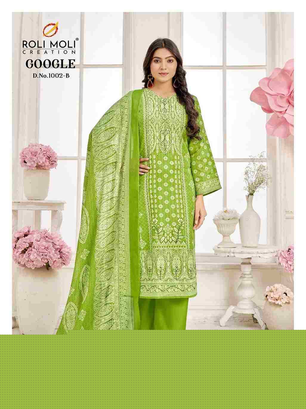 Google Vol-2 By Roli Moli 1002-A To 1002-D Series Beautiful Stylish Festive Suits Fancy Colorful Casual Wear & Ethnic Wear & Ready To Wear Semi Cambric Dresses At Wholesale Price