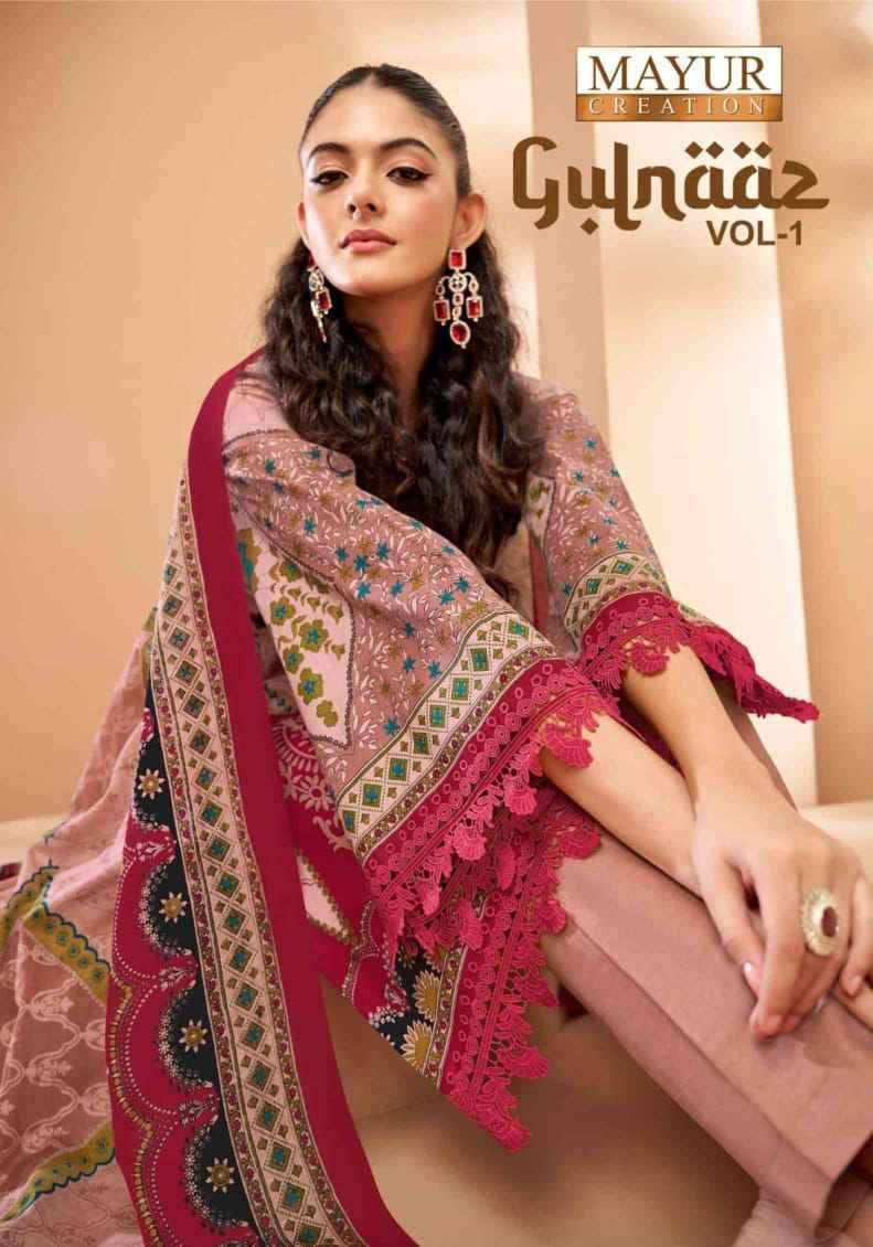 Gulnaaz Vol-1 By Mayur Creation 1001 To 1008 Series Beautiful Stylish Festive Suits Fancy Colorful Casual Wear & Ethnic Wear & Ready To Wear Cambric Print Dresses At Wholesale Price