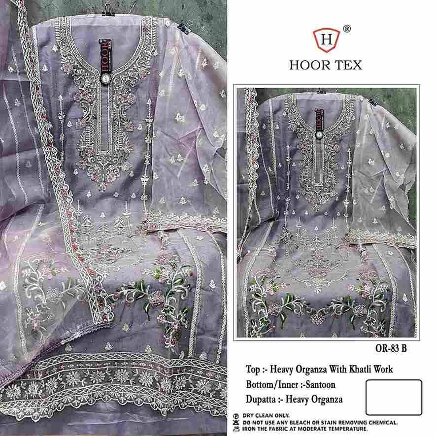 Hoor Tex Hit Design OR-83 Colours By Hoor Tex OR-83-A To OR-83-D Series Beautiful Pakistani Suits Stylish Colorful Fancy Casual Wear & Ethnic Wear Heavy Organza Embroidered Dresses At Wholesale Price