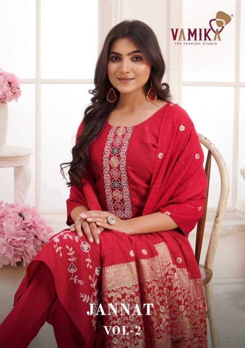 Jannat Vol-2 By Vamika 4501-A To 4501-D Series Designer Stylish Fancy Colorful Beautiful Party Wear & Ethnic Wear Collection Heavy Viscose Silk Dresses At Wholesale Price
