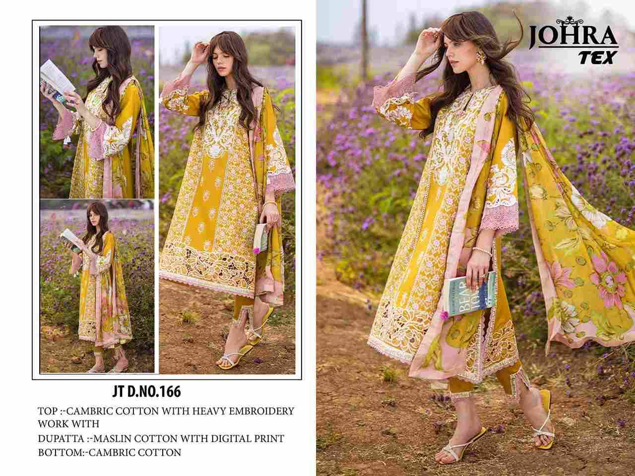 Johra Hit Design 166 By Johra Tex Beautiful Pakistani Suits Colorful Stylish Fancy Casual Wear & Ethnic Wear Cambric Cotton Embroidered Dresses At Wholesale Price
