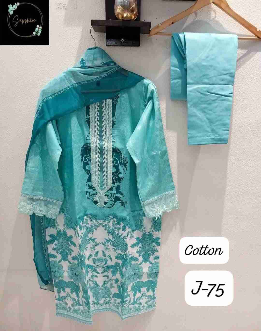 Jazmin Vol-75 By Sapphire 75-A To 75-D Series Beautiful Pakistani Suits Stylish Fancy Colorful Party Wear & Occasional Wear Pure Lawn Cotton Embroidered Dresses At Wholesale Price
