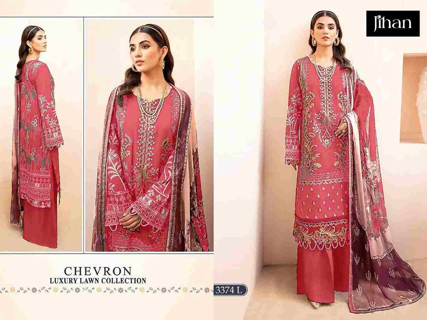 Jihan 3374 Colours Vol-4 By Jihan 3374-K To 3374-N Series Designer Pakistani Suits Beautiful Fancy Stylish Colorful Party Wear & Occasional Wear Lawn Cotton Dresses At Wholesale Price