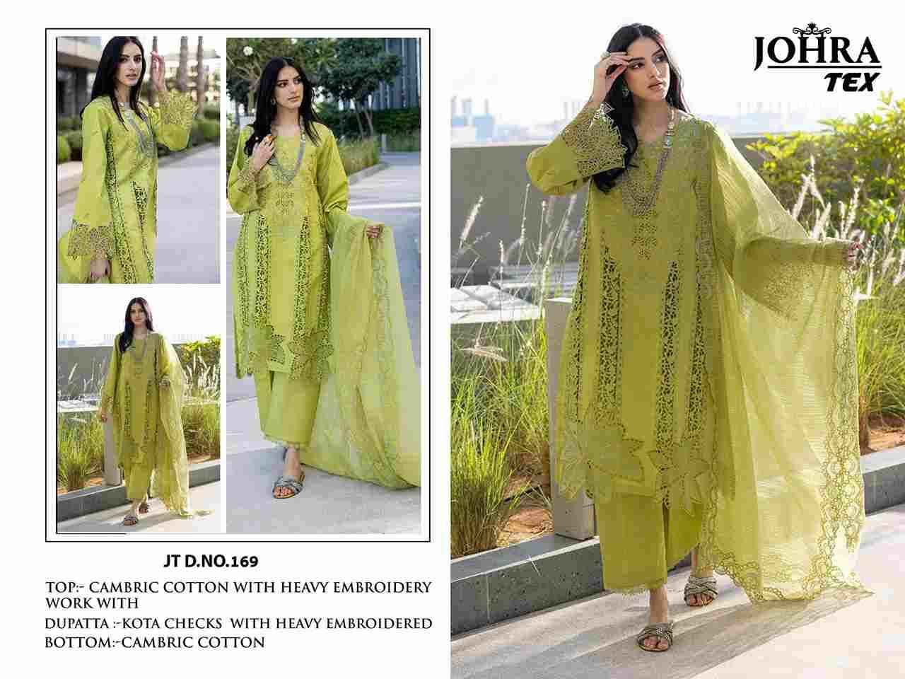 Johra Hit Design 169 By Johra Tex Beautiful Pakistani Suits Colorful Stylish Fancy Casual Wear & Ethnic Wear Cambric Cotton Embroidered Dresses At Wholesale Price