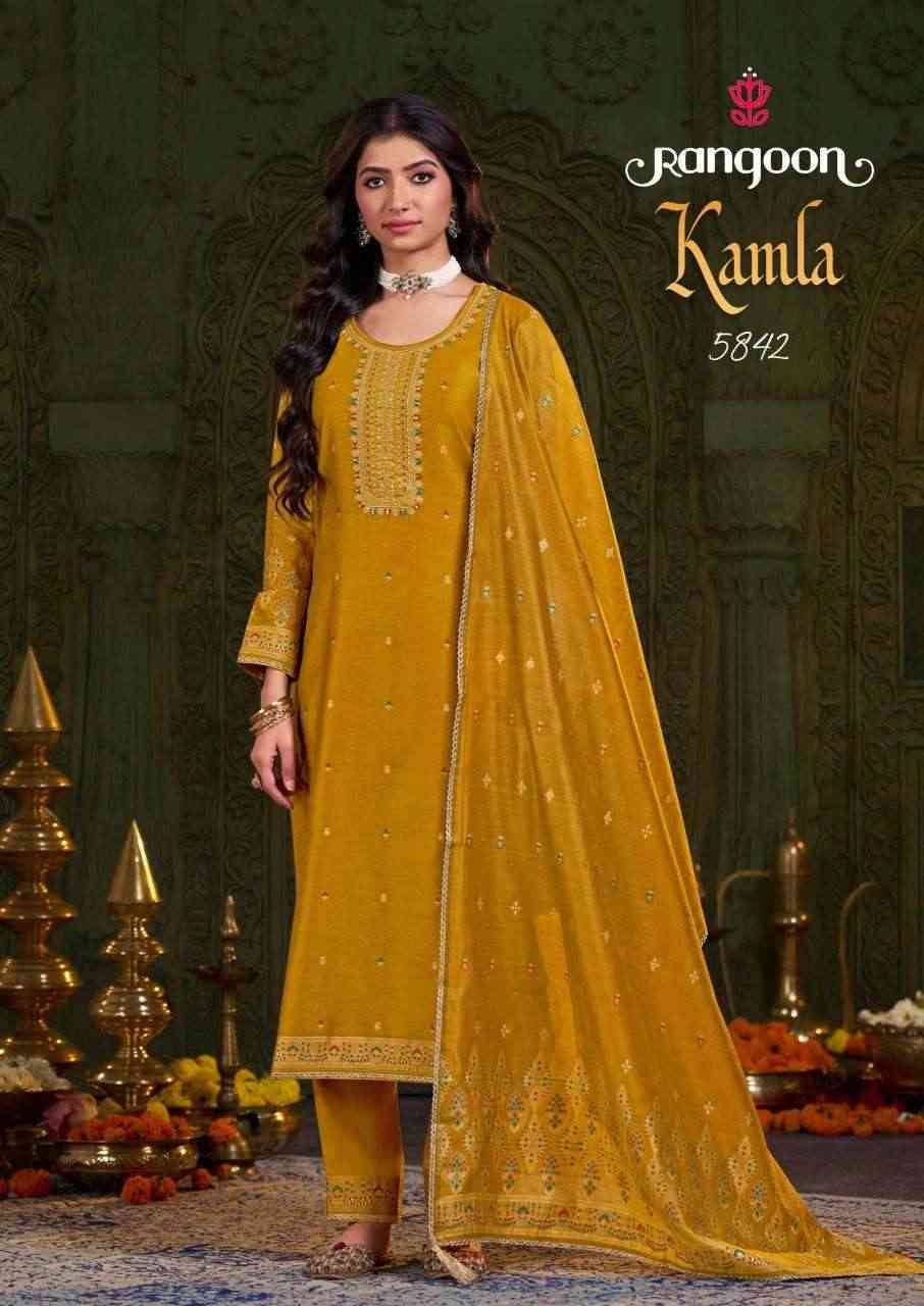 Kamla By Rangoon 5841 To 5846 Series Beautiful Stylish Festive Suits Fancy Colorful Casual Wear & Ethnic Wear & Ready To Wear Jacquard Dresses At Wholesale Price