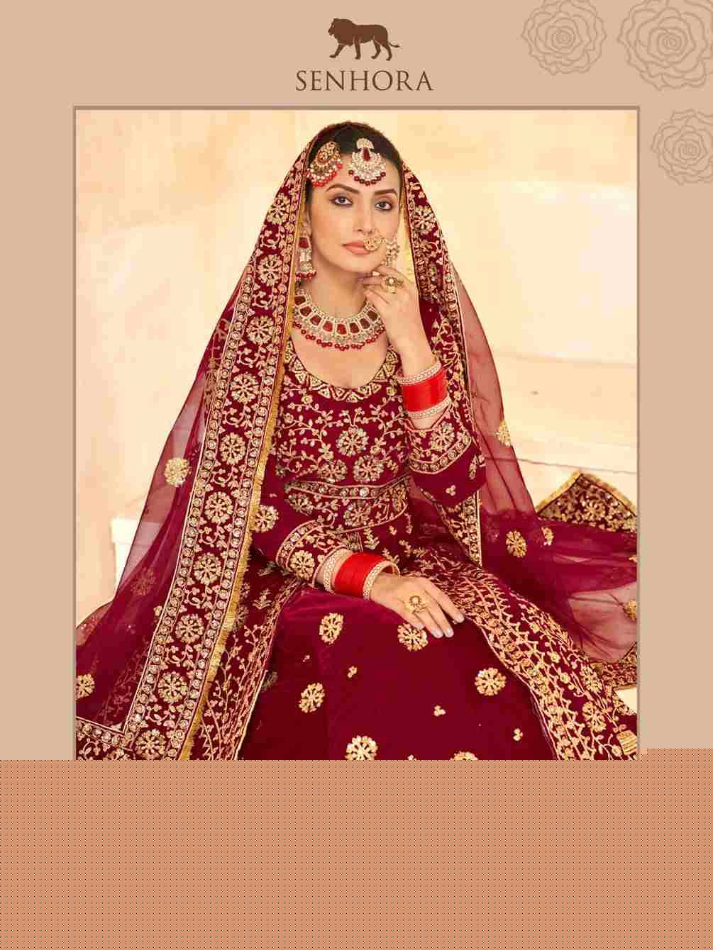Kashish Bridal By Senhora Dresses 3091-A To 3091-D Series Designer Beautiful Collection Occasional Wear & Party Wear Velvet Lehengas At Wholesale Price