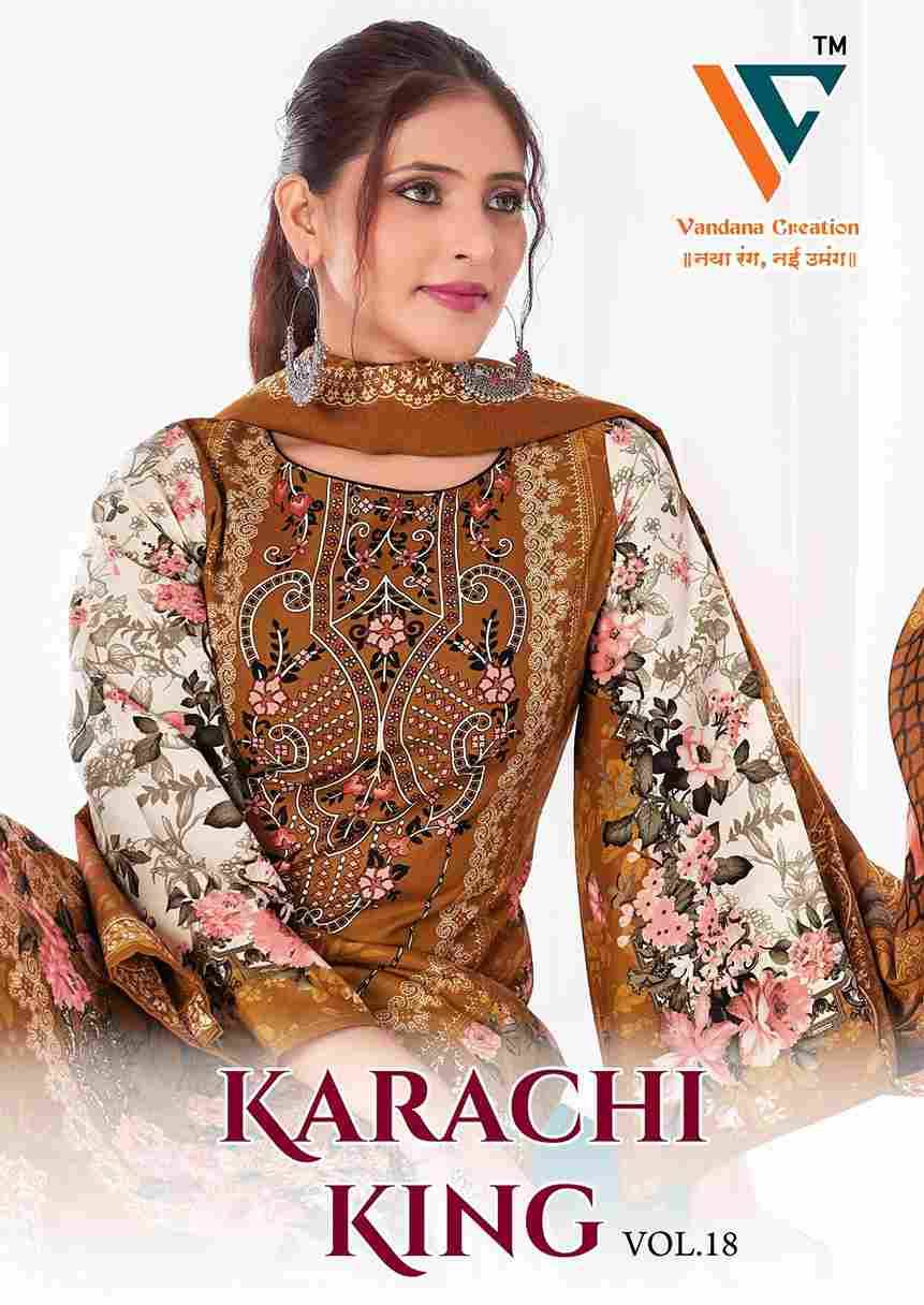 Karachi King Vol-18 By Vandana Creation 1801 To 1808 Series Beautiful Festive Suits Stylish Fancy Colorful Casual Wear & Ethnic Wear Cotton Print Dresses At Wholesale Price