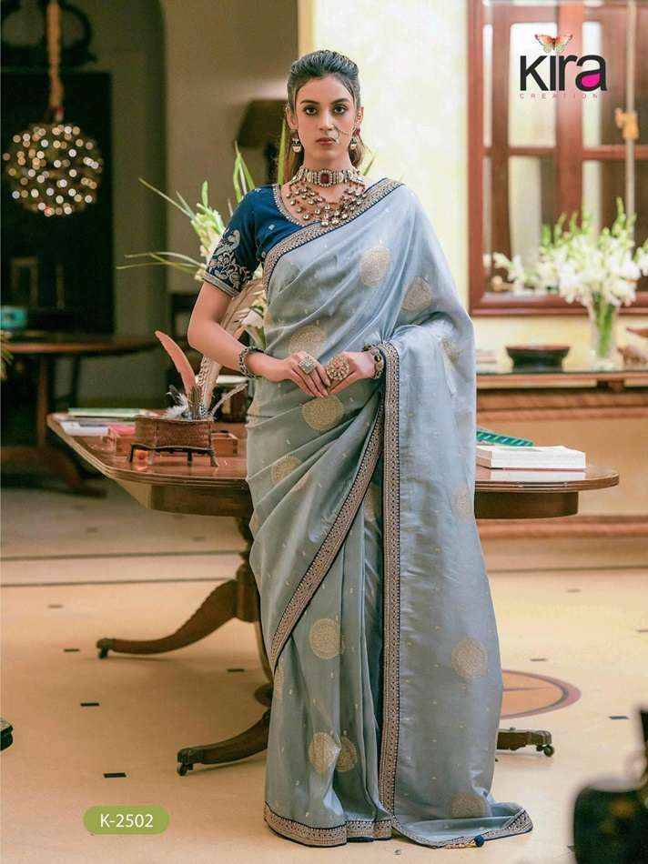 Khwahish By Kira K-2501 To K-2504 Series Indian Traditional Wear Collection Beautiful Stylish Fancy Colorful Party Wear & Occasional Wear Pure Dola Silk Sarees At Wholesale Price