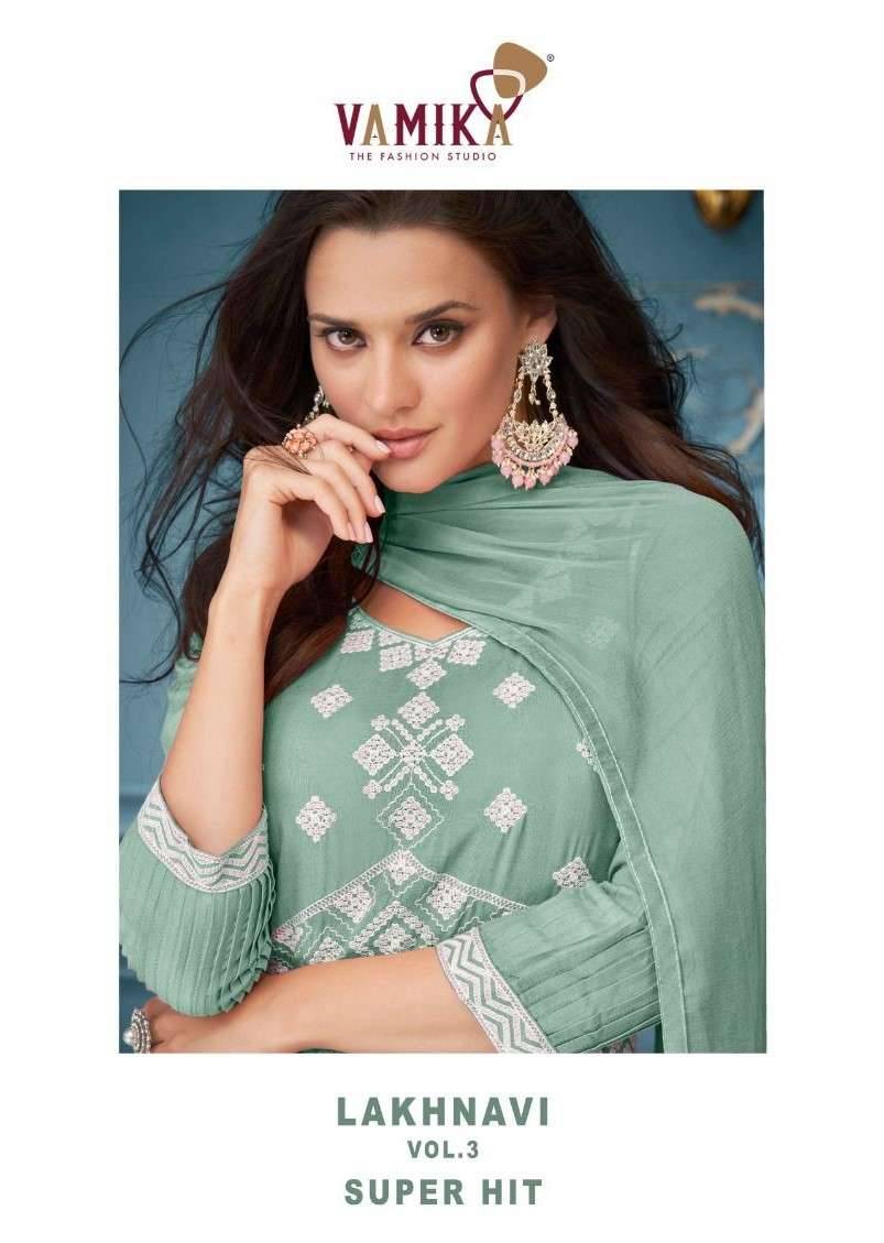 Lakhnavi Vol-3 Super Hit By Vamika 1015-A To 1015-E Series Beautiful Stylish Sharara Suits Fancy Colorful Casual Wear & Ethnic Wear & Ready To Wear Pure Viscose Rayon Printed Dresses At Wholesale Price
