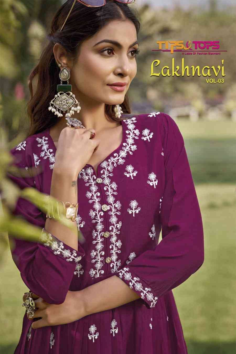 Lakhnavi Vol-3 By Tips And Tops 1001 To 1006 Series Beautiful Stylish Fancy Colorful Casual Wear & Ethnic Wear Rayon Slub Kurtis At Wholesale Price