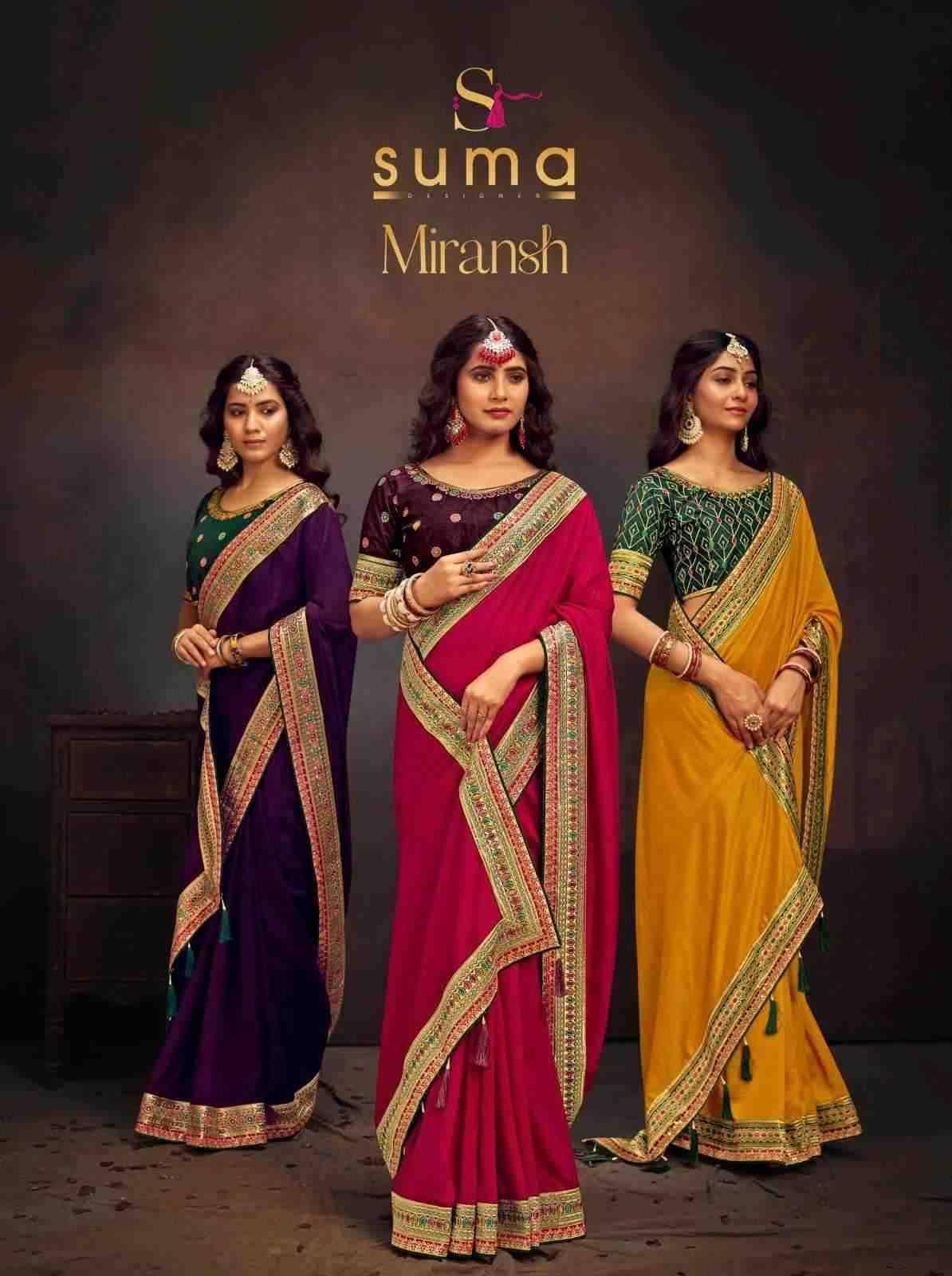 Miransh By Suma 1001 To 1008 Series Indian Traditional Wear Collection Beautiful Stylish Fancy Colorful Party Wear & Occasional Wear Fancy Sarees At Wholesale Price
