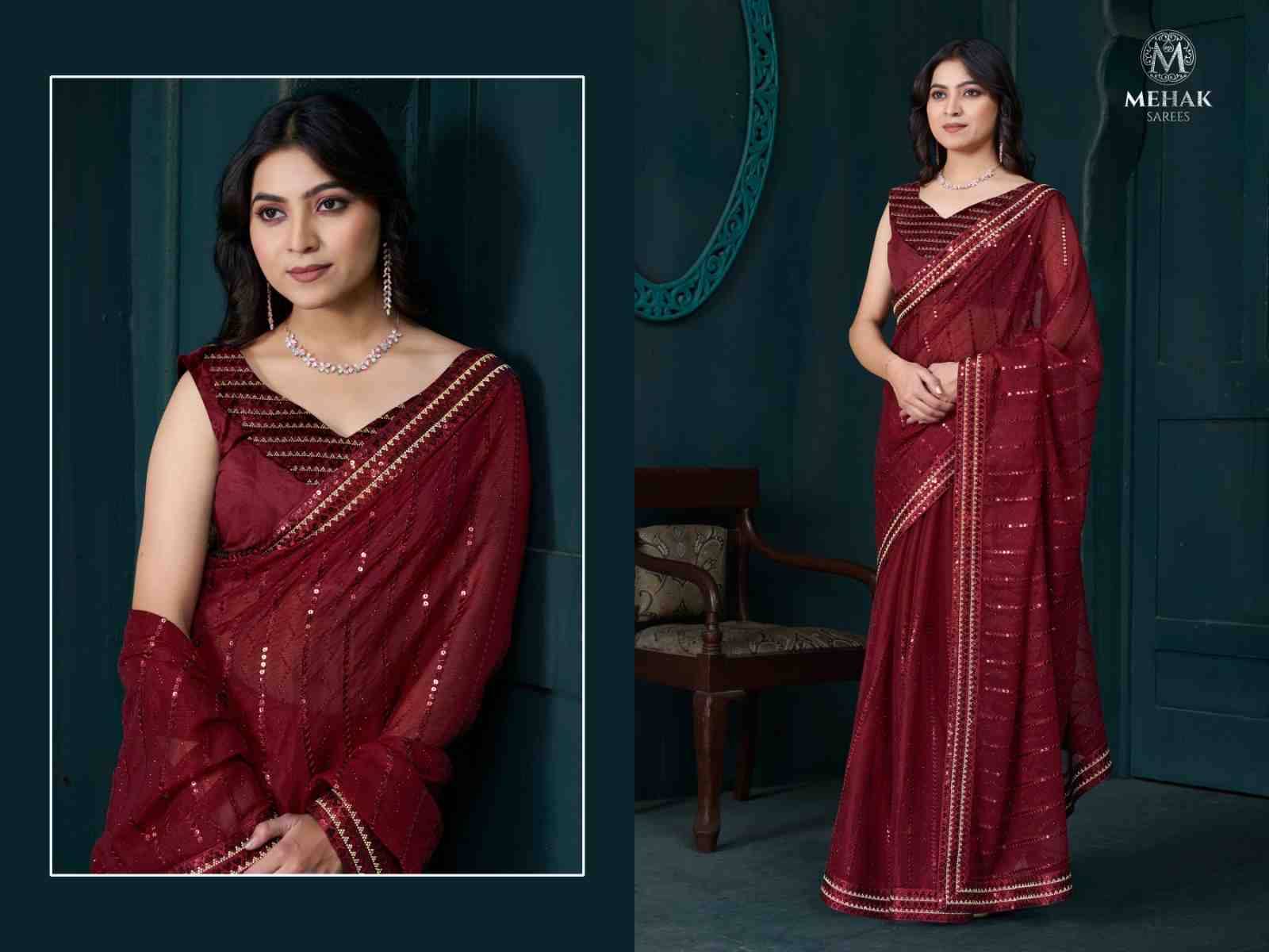 Mehak 892 Colours By Mehak 892-A To 892-F Series Indian Traditional Wear Collection Beautiful Stylish Fancy Colorful Party Wear & Occasional Wear Organza Silk Sarees At Wholesale Price