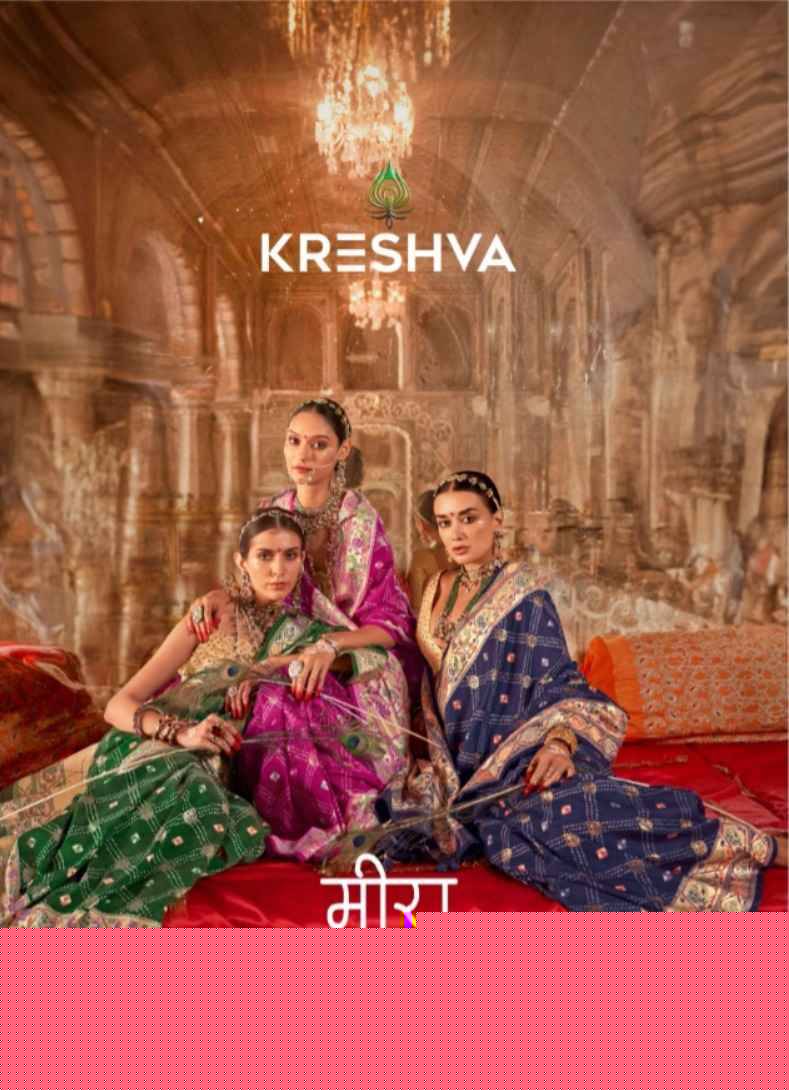 Meera By Kreshva 839 To 844 Series Indian Traditional Wear Collection Beautiful Stylish Fancy Colorful Party Wear & Occasional Wear Silk Sarees At Wholesale Price