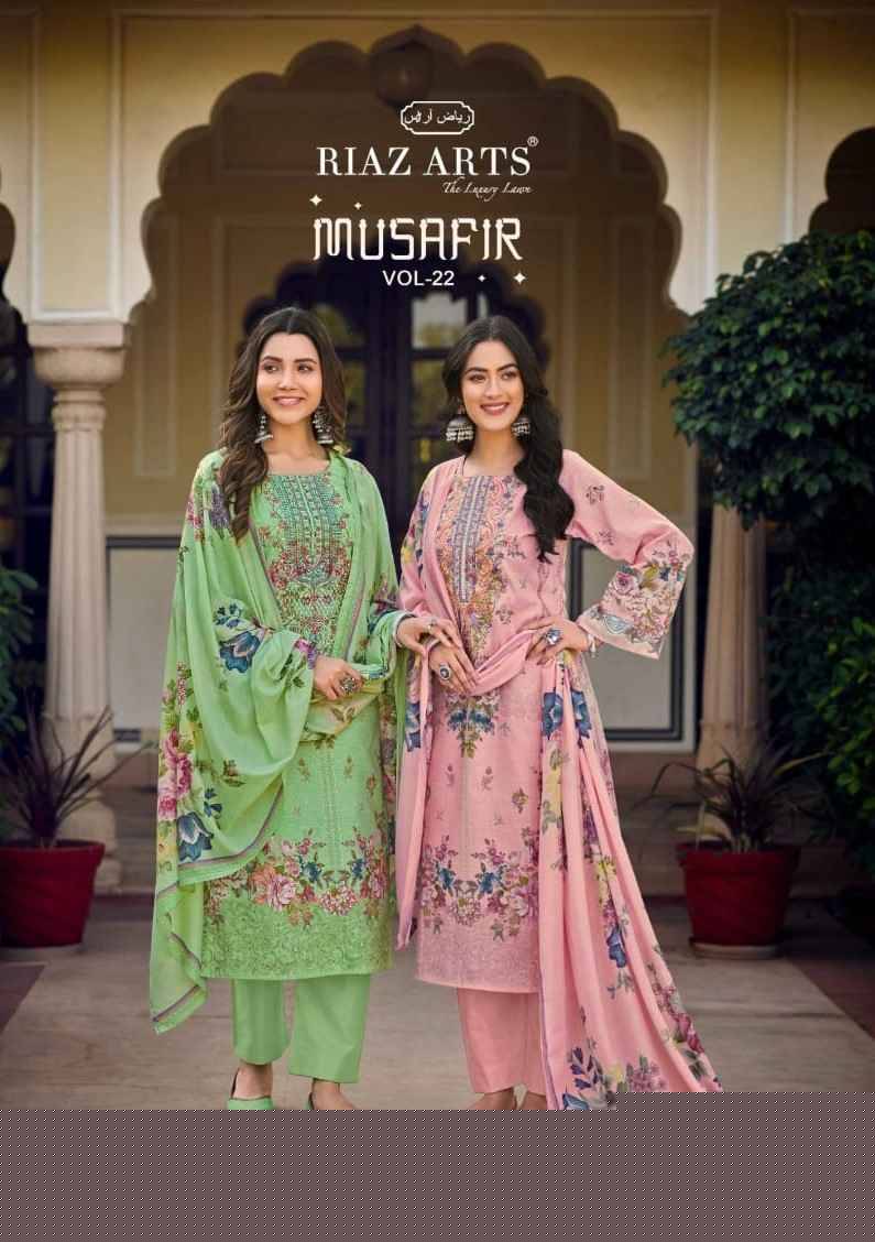 Musafir Vol-22 By Riaz Arts 101 To 106 Series Wholesale Designer Pakistani Suits Collection Beautiful Stylish Fancy Colorful Party Wear & Occasional Wear Pure Lawn Print With Embroidered Dresses At Wholesale Price