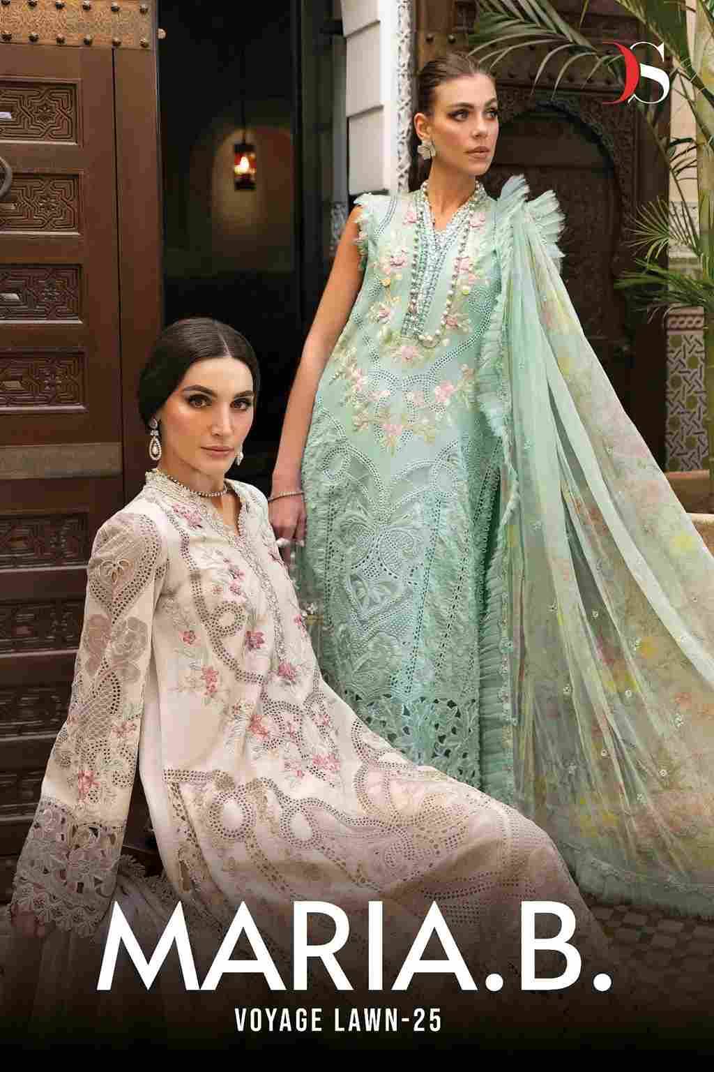 Maria.B. Voyage Lawn-25 By Deepsy Suits 1081 To 1086 Series Pakistani Stylish Beautiful Colourful Printed & Embroidered Party Wear & Occasional Wear Pure Cotton Dresses At Wholesale Price