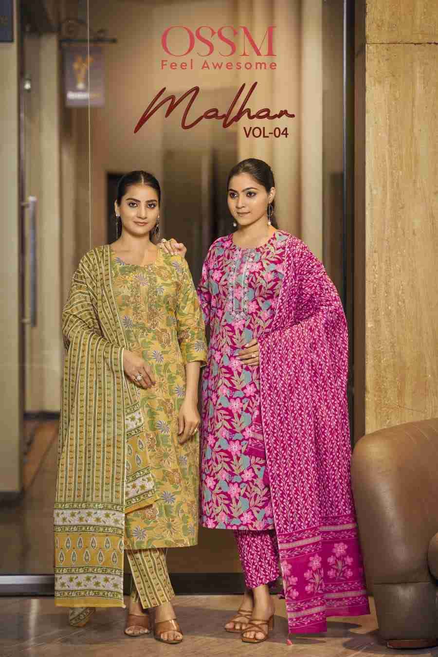 Malhar Vol-4 By Ossm 1001 To 1006 Series Beautiful Stylish Festive Suits Fancy Colorful Casual Wear & Ethnic Wear & Ready To Wear Cotton Print Dresses At Wholesale Price