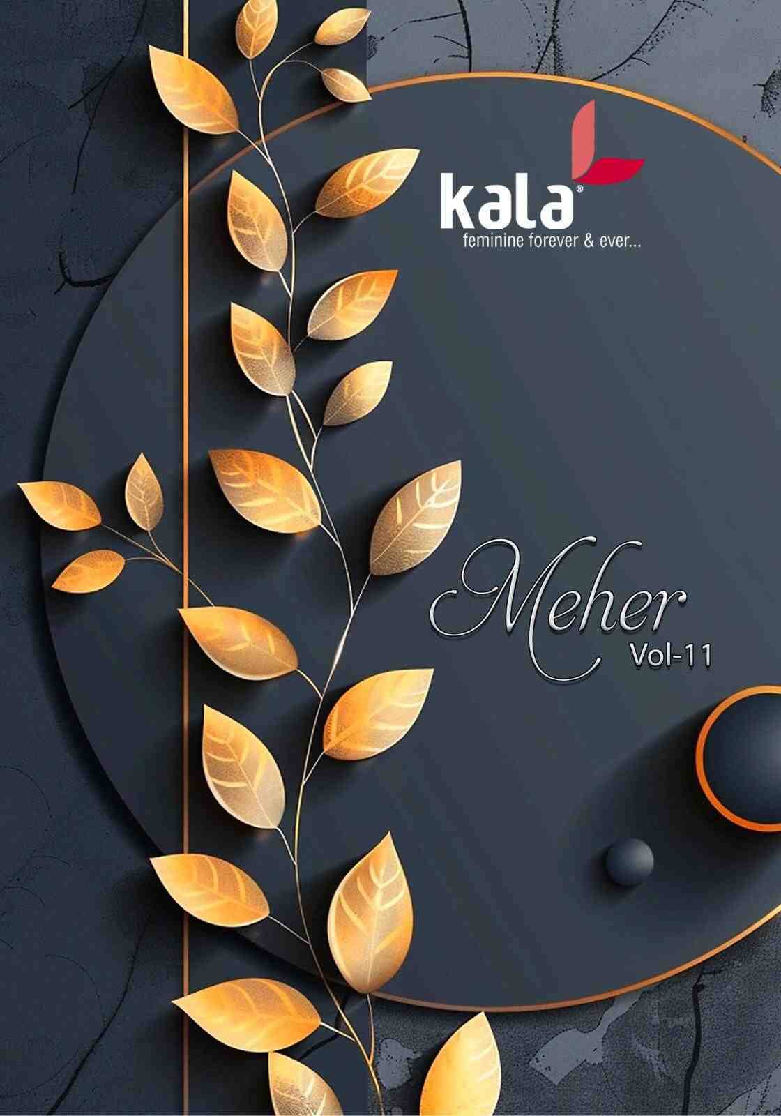 Meher Vol-11 By Kala 7401 To 7412 Series Beautiful Pakistani Suits Stylish Colorful Fancy Casual Wear & Ethnic Wear Premium Cotton Print Dresses At Wholesale Price