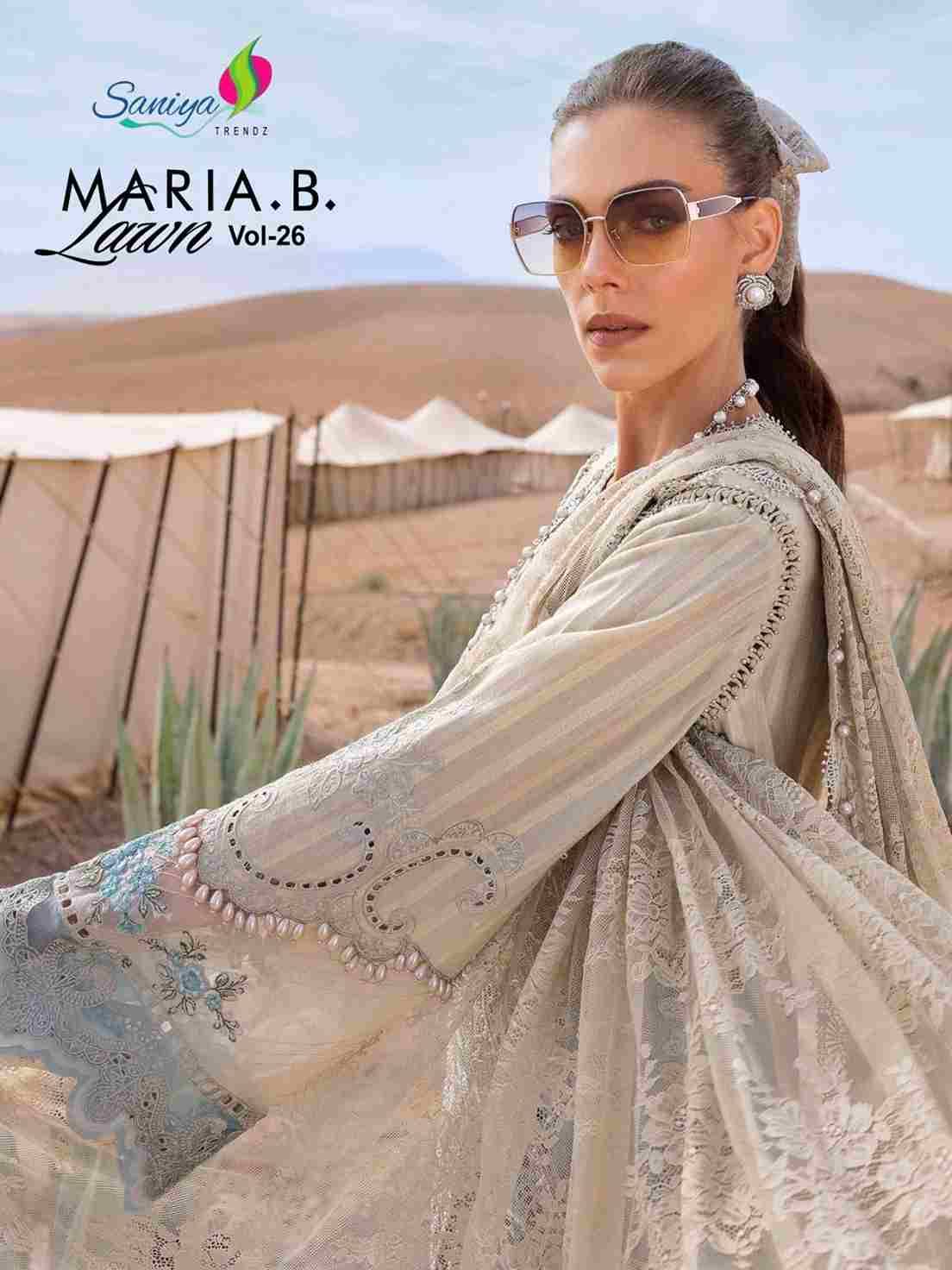 Maria.B. Lawn Collection Vol-26 By Saniya Trendz 26001 To 26002 Series Beautiful Pakistani Suits Colorful Stylish Fancy Casual Wear & Ethnic Wear Cotton Embroidered Dresses At Wholesale Price