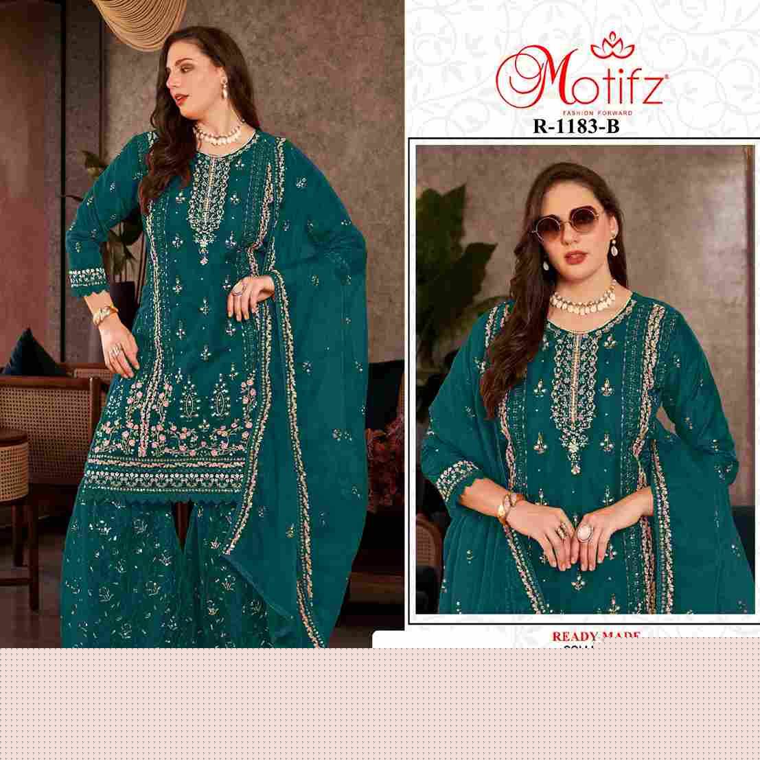 Motifz Hit Design 1183 Colours By Motifz 1183-A To 1183-D Series Beautiful Pakistani Suits Colorful Stylish Fancy Casual Wear & Ethnic Wear Organza Embroidered Dresses At Wholesale Price