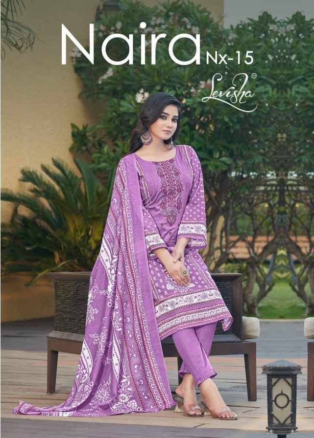 Naira Nx Vol-15 By Levisha 15013 To 15018 Series Beautiful Festive Suits Stylish Fancy Colorful Casual Wear & Ethnic Wear Cambric Lawn Cotton Dresses At Wholesale Price