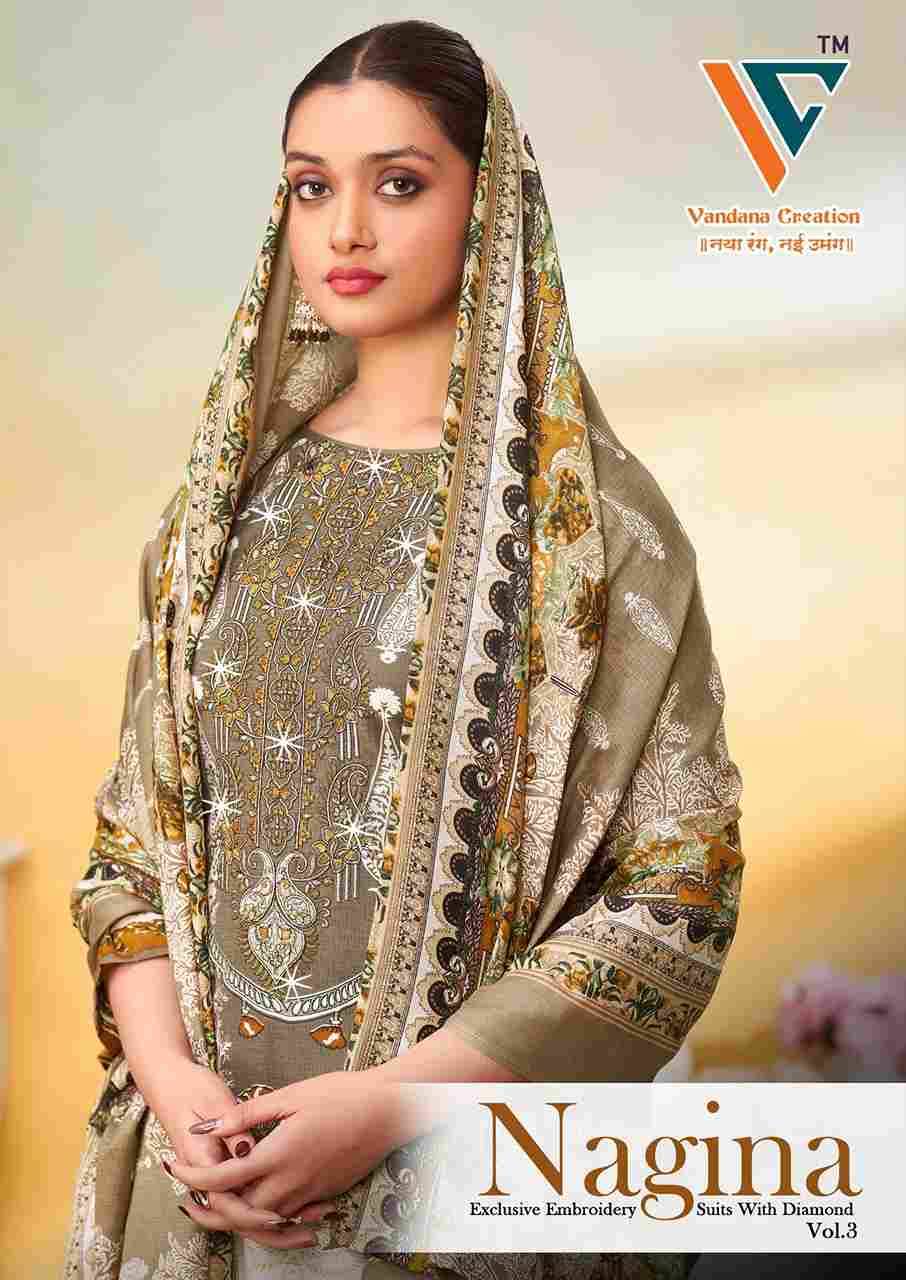 Nagina Vol-3 By Vandana Creation 3001 To 3008 Series Beautiful Festive Suits Stylish Fancy Colorful Casual Wear & Ethnic Wear Cotton Print Dresses At Wholesale Price