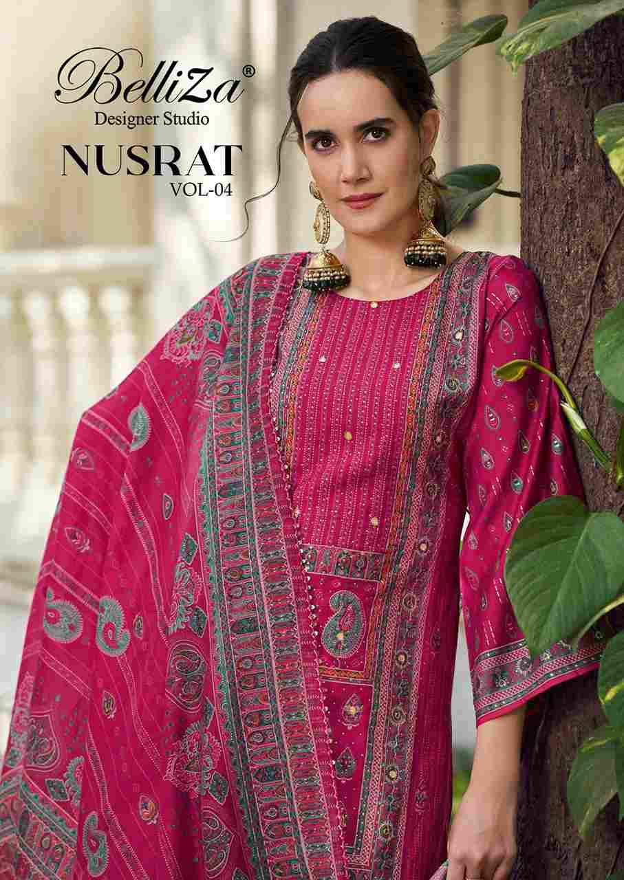 Nusrat Vol-4 By Belliza 817-001 To 817-006 Series Beautiful Festive Suits Stylish Fancy Colorful Casual Wear & Ethnic Wear Pure Viscose Muslin Print Dresses At Wholesale Price