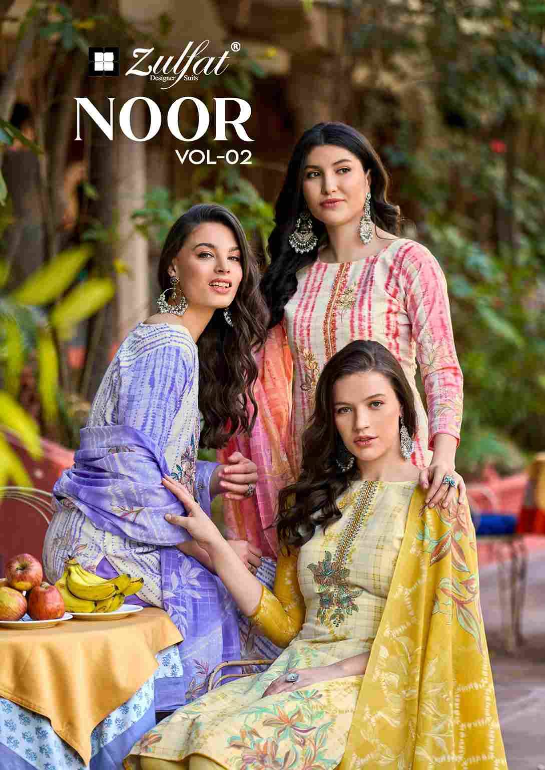 Noor Vol-2 By Zulfat 655-001 To 655-008 Series Beautiful Festive Suits Stylish Fancy Colorful Casual Wear & Ethnic Wear Pure Cotton Print Dresses At Wholesale Price