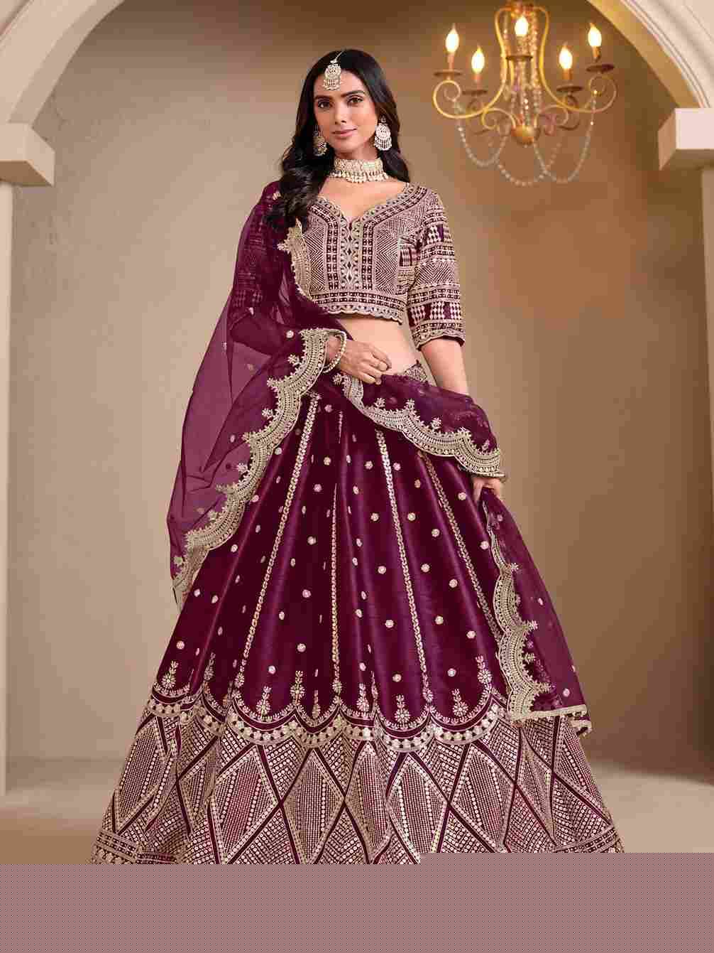 Nureh By Mehvish 1021 To 1024 Series Designer Beautiful Collection Occasional Wear & Party Wear Art Silk Lehengas At Wholesale Price