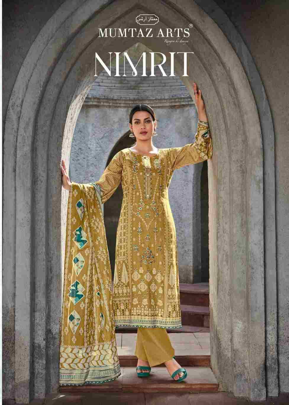 Nimrit By Mumtaz Arts 1001-01 To 1001-06 Series Designer Festive Suits Collection Beautiful Stylish Fancy Colorful Party Wear & Occasional Wear Pure Jam Satin Dresses At Wholesale Price