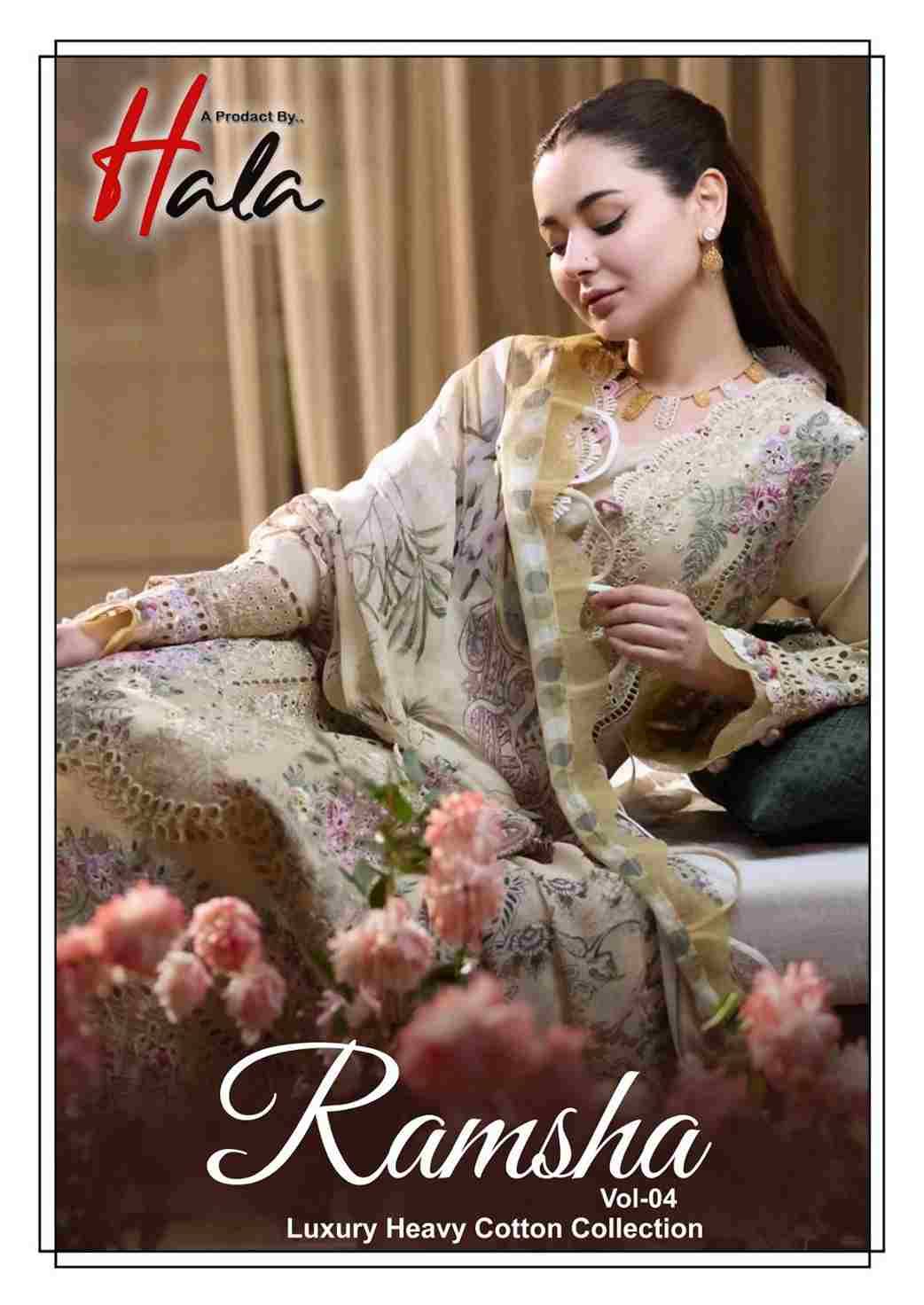 Ramsha Vol-4 By Hala 4001 To 4006 Series Beautiful Festive Suits Stylish Fancy Colorful Casual Wear & Ethnic Wear Pure Cotton Digital Print Dresses At Wholesale Price