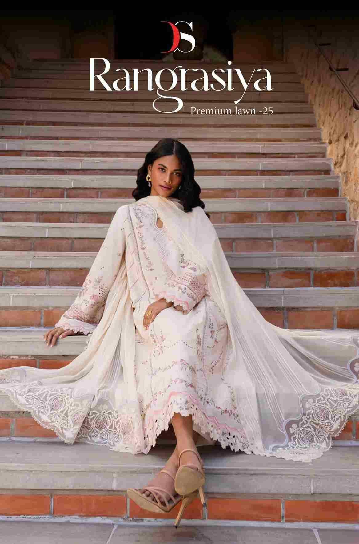 Rangrasiya Premium Lawn-25 By Deepsy Suits 1071 To 1076 Series Pakistani Stylish Beautiful Colourful Printed & Embroidered Party Wear & Occasional Wear Pure Cotton Dresses At Wholesale Price