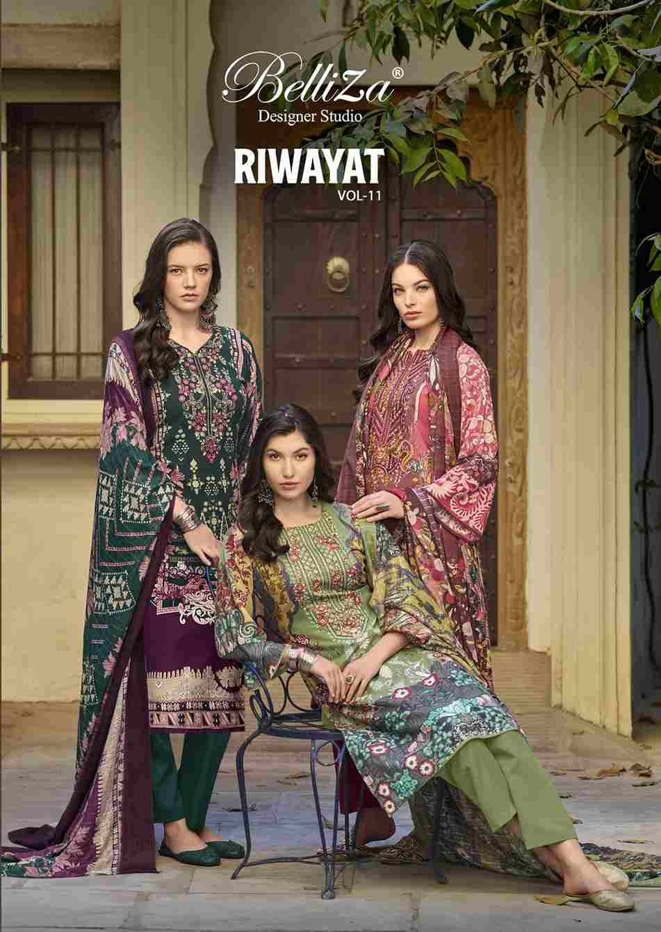 Riwayat Vol-11 By Belliza 837-001 To 837-008 Series Beautiful Festive Suits Stylish Fancy Colorful Casual Wear & Ethnic Wear Pure Viscose Rayon Print Dresses At Wholesale Price