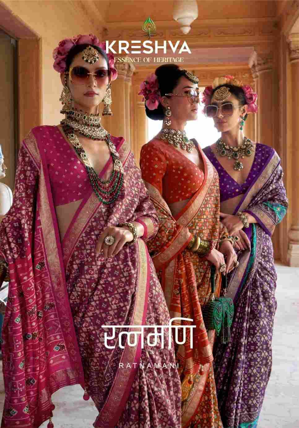 Ratnamani By Kreshva 945 To 950 Series Indian Traditional Wear Collection Beautiful Stylish Fancy Colorful Party Wear & Occasional Wear Pure Silk Sarees At Wholesale Price