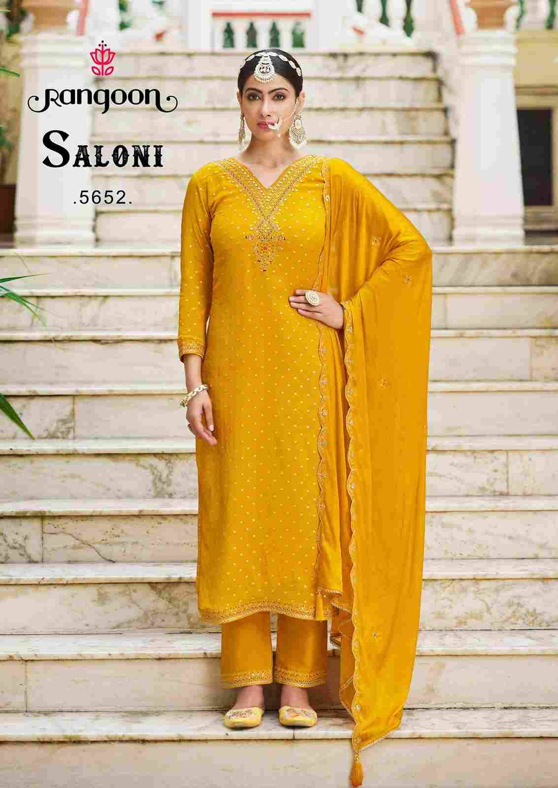 Saloni By Rangoon 5651 To 5654 Series Beautiful Stylish Festive Suits Fancy Colorful Casual Wear & Ethnic Wear & Ready To Wear Pure Chinnon Jacquard Dresses At Wholesale Price
