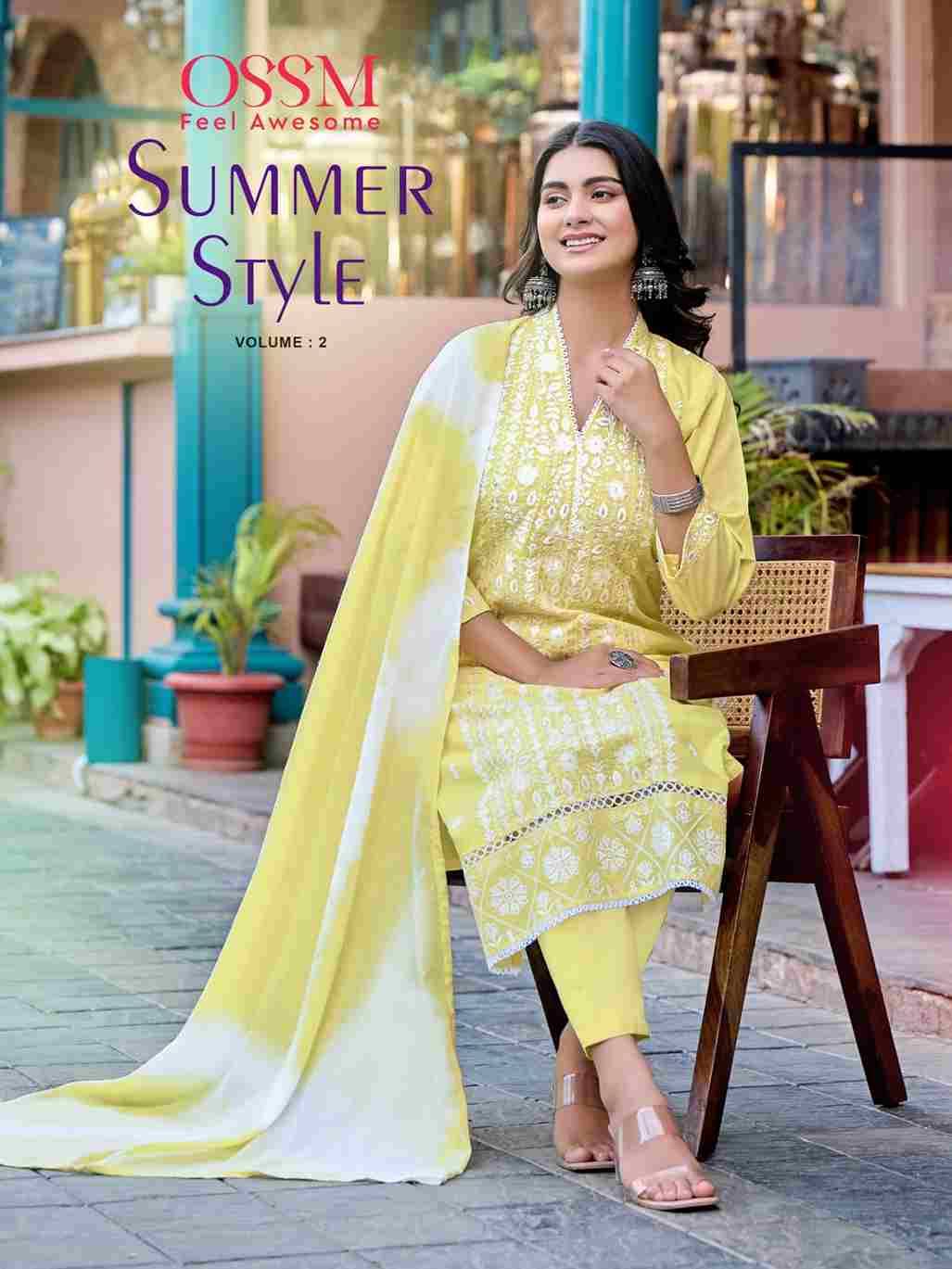 Summer Style Vol-2 By Ossm 201 To 206 Series Beautiful Festive Suits Stylish Fancy Colorful Casual Wear & Ethnic Wear Pure Cotton Dresses At Wholesale Price
