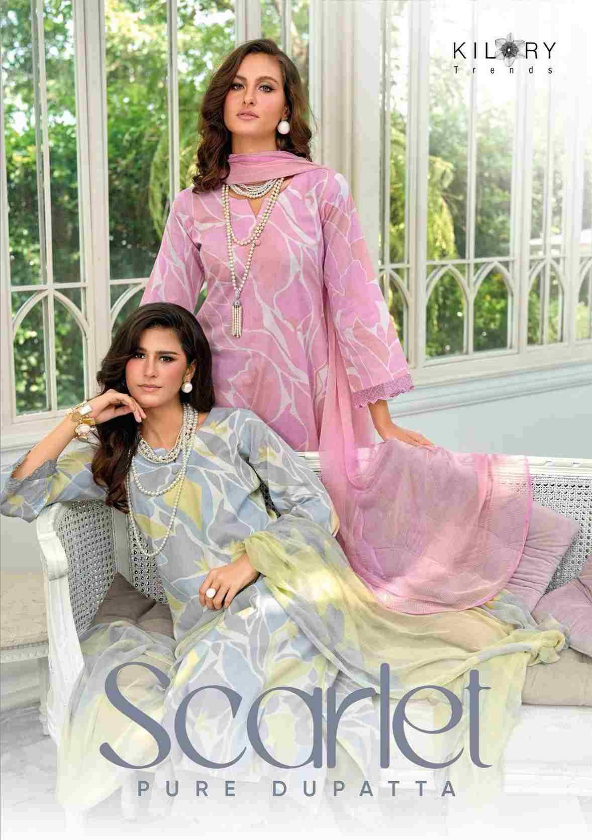 Scarlet By Kilory 1381 To 1384 Series Beautiful Festive Suits Colorful Stylish Fancy Casual Wear & Ethnic Wear Pure Lawn Cotton Dresses At Wholesale Price