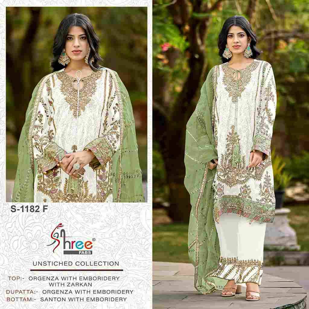 Shree Fabs Hit Design S-1182 Colours Vol-2 By Shree Fabs S-1182-E To S-1182-F Series Designer Pakistani Suits Beautiful Fancy Stylish Colorful Party Wear & Occasional Wear Organza Embroidery Dresses At Wholesale Price