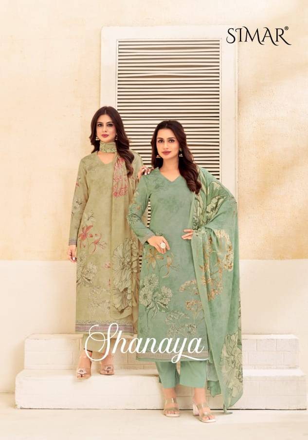 Shanaya By Simar 2019-A To 2019-D Series Designer Festive Suits Beautiful Stylish Fancy Colorful Party Wear & Occasional Wear Pure Lawn Cotton Print Dresses At Wholesale Price