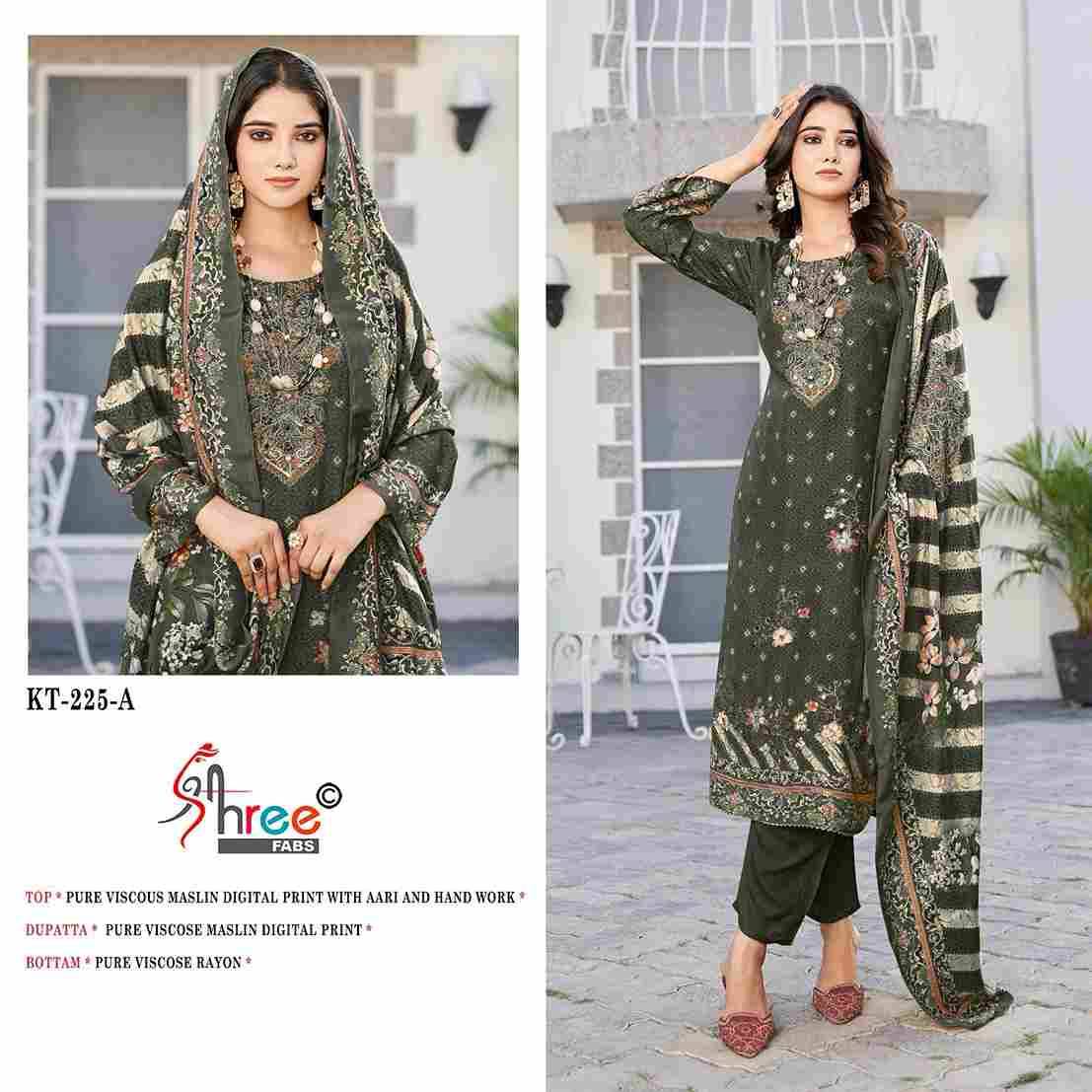 Shree Fabs Hit Design KT-225 Colours By Shree Fabs KT-225 To KT-225-B Series Designer Pakistani Suits Beautiful Fancy Stylish Colorful Party Wear & Occasional Wear Pure Viscose Muslin Embroidery Dresses At Wholesale Price