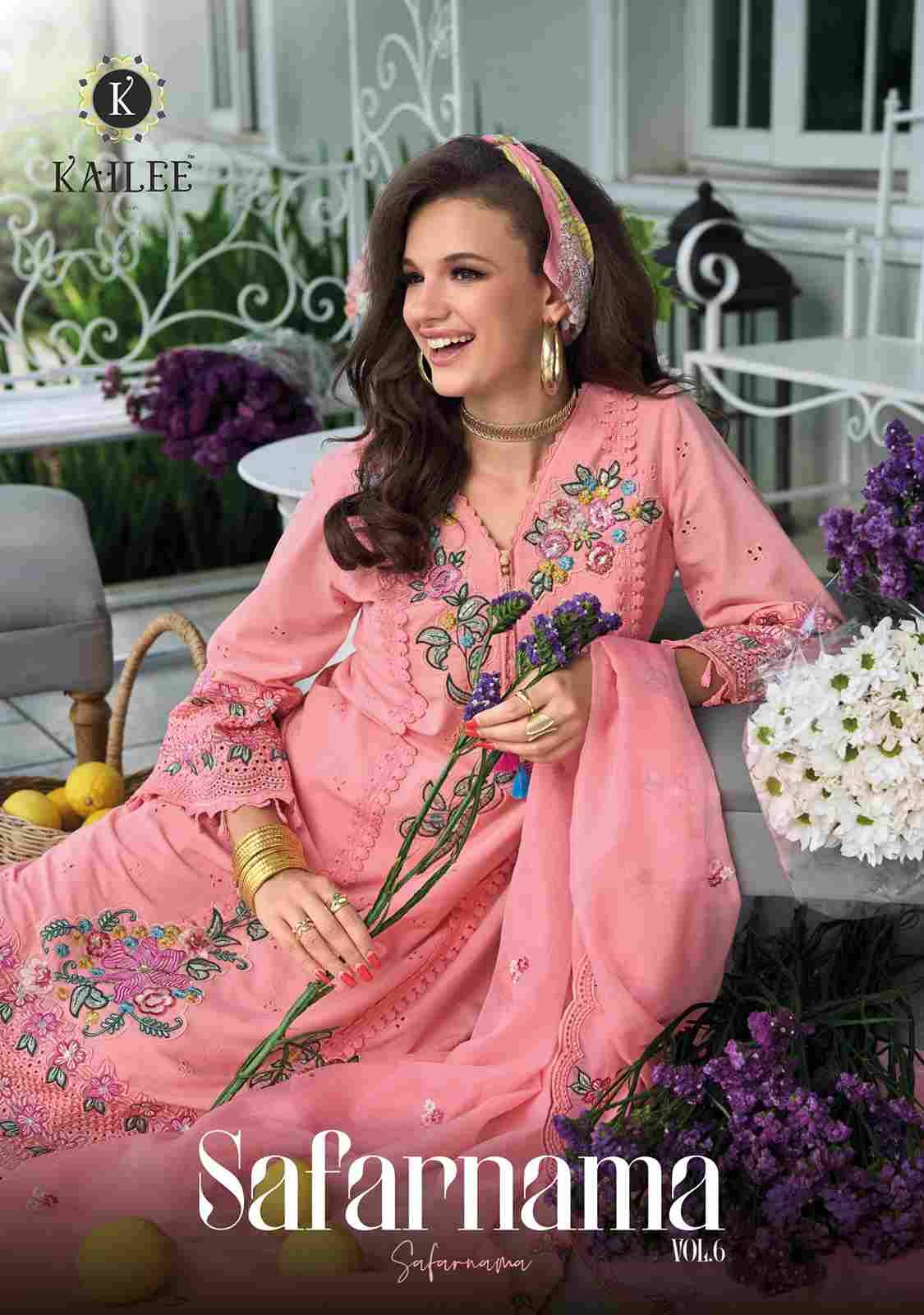 Safarnama Vol-6 By Kailee 44201 To 44204 Series Designer Festive Suits Collection Beautiful Stylish Fancy Colorful Party Wear & Occasional Wear Pure Cotton Embroidered Dresses At Wholesale Price